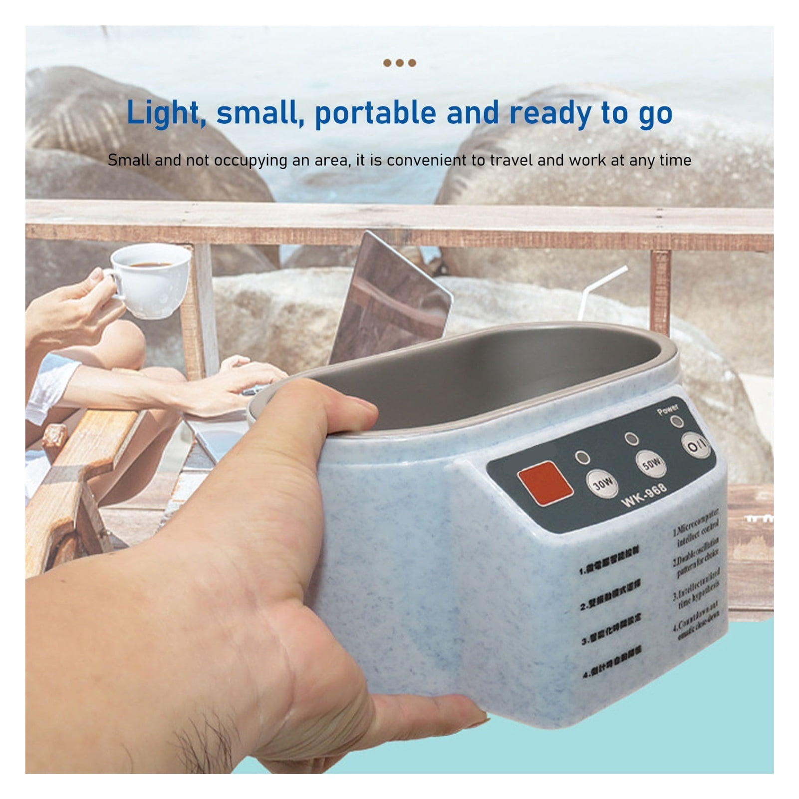 Ultrasound Jewelry Cleaner with Timer Household Ultrasound Cleaning Machine for Eyeglasses Rings