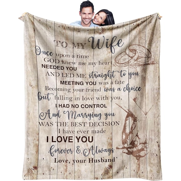 XZYG Wife Gifts for Mother's Day from Husband Wedding Anniversary Romantic Gifts for Wife/Her Wife Birthday Gift Ideas Best Mothers Day Presents for Wife to My Wife Gifts Throw Blanket(60*80inch)