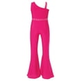 thumbnail image 4 of IEFIEL Kids Girls Oblique Shoulder Ballet Jumpsuit Sports Gymnastics Dance Leotard Sparkle Rhinestone Unitard Dance Outfit Hot Pink 6, 4 of 7
