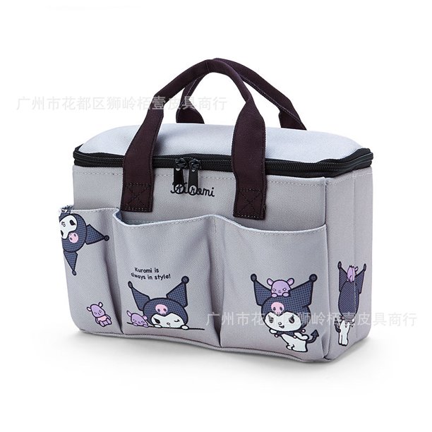 Nueva bolsa de mano plegable con dibujos animados lindos de Sanrio HelloKitty MyMelody Kuromi, bolsa de cosméticos de gran capacidad para almacenamiento, regalo