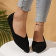 thumbnail image 2 of Rokment Dressy Loafers for Women Elegant Suede Pointed Closed Toe Ballet Flat 2026 Fashion Casual Business Office Formal Bride Wedding Shoes Spring Summer Fall Black Size 7, 2 of 6