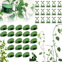 HCZ 100 PCS Plant Climbing Clips, Self Adhesive Leaf Shaped & Invisible Vine Wall Clips with Hooks for Pothos, Trailing Plants, Cable Management