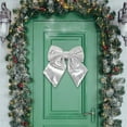 thumbnail image 4 of Large Glitter Christmas Bow, 10 Inch Sequin Wreath Bow for Xmas Tree, Christmas Tree Topper Decorations, Glitter Bow Ties, Elegant Bowknot Ornaments for Christmas Party Supplies (Silver), 4 of 5