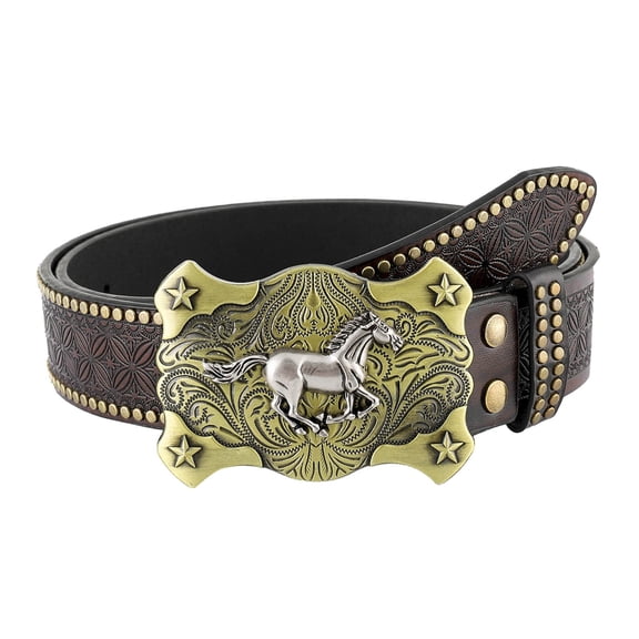 Western Cowboy Belt Bull Head Big Buckle Trend Retro Youth Retro Men's Punk Leather Belt