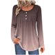 thumbnail image 2 of Neewe Women Tops Loose Fit Long Sleeve Round Neck Button T Shirts Business Casual Blouses Dressy Fall Fashion Work Clothes, 2 of 6