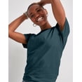 thumbnail image 5 of Hanes Essentials Women’s Cotton T-Shirt, Oversized Fit Metallic Teal M, 5 of 6