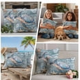 thumbnail image 5 of Blue Turtle Coastal Outdoor Waterproof Pillow Covers, Summer Beach Nautical Starfish Coral Decorative Square Throw Pillowcase Sofa Cushion Sham for Patio/Couch/Chair, 16"x16" 2 Pack, 5 of 8