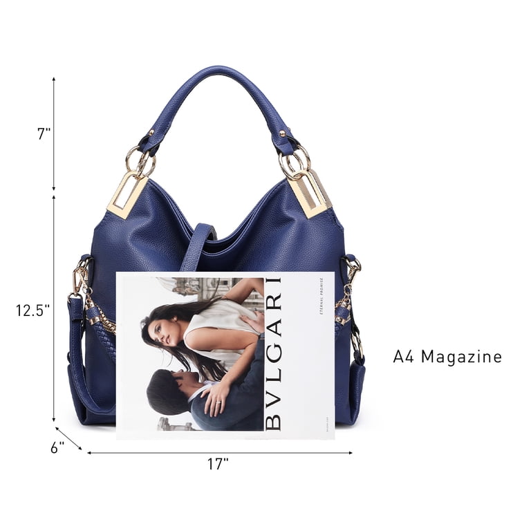 Dasein Women's Hobo Bag, Blue Rhinestone Faux Leather photo 6