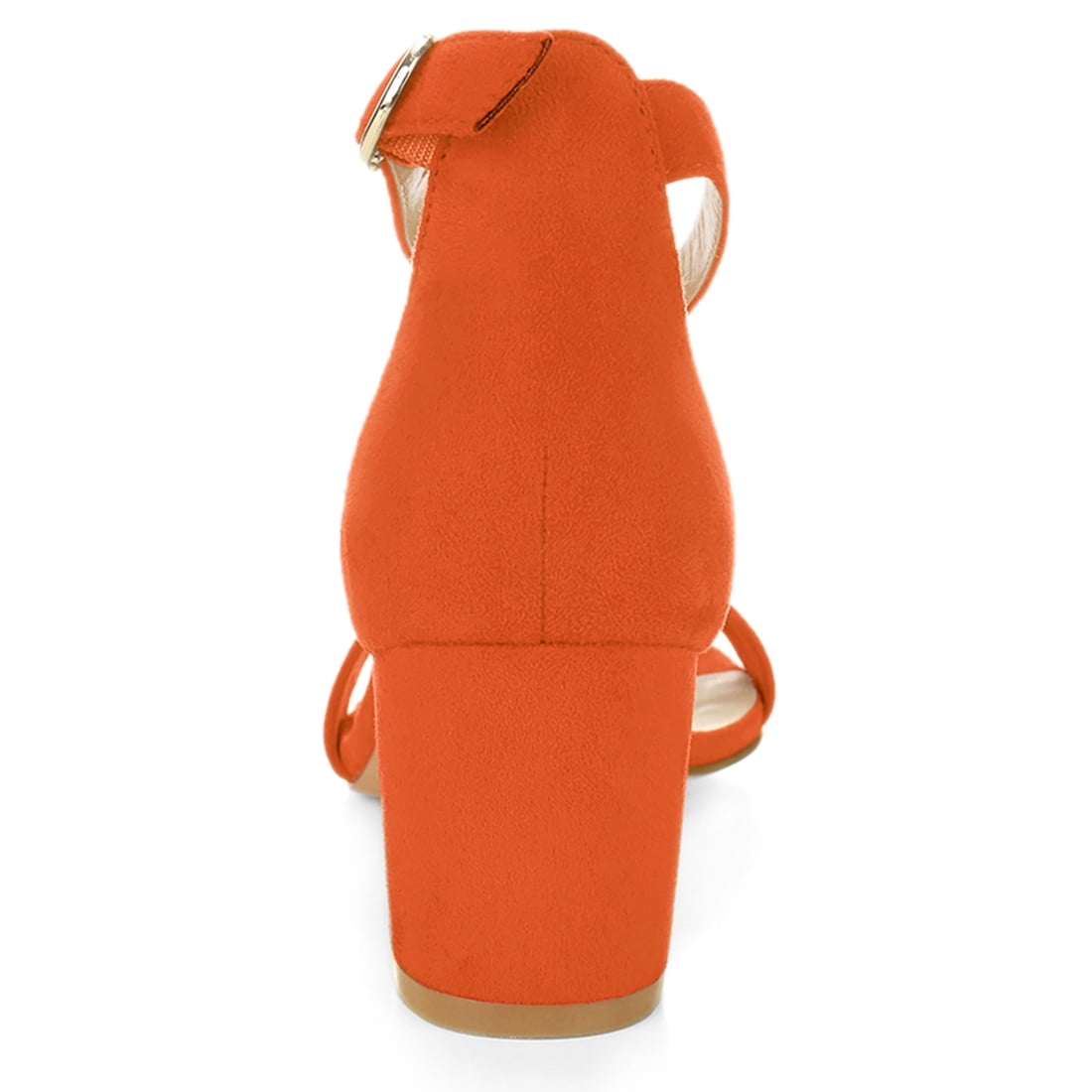 DARING DIVA Women's Open Toe Block Heel Ankle Strap Sandals Orange 10