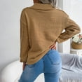 thumbnail image 3 of Vedolay Women's Fall Tops Women's Oversized Casual Crew Neck Long Sleeve Lightweight Knit Sweater,Khaki L, 3 of 5