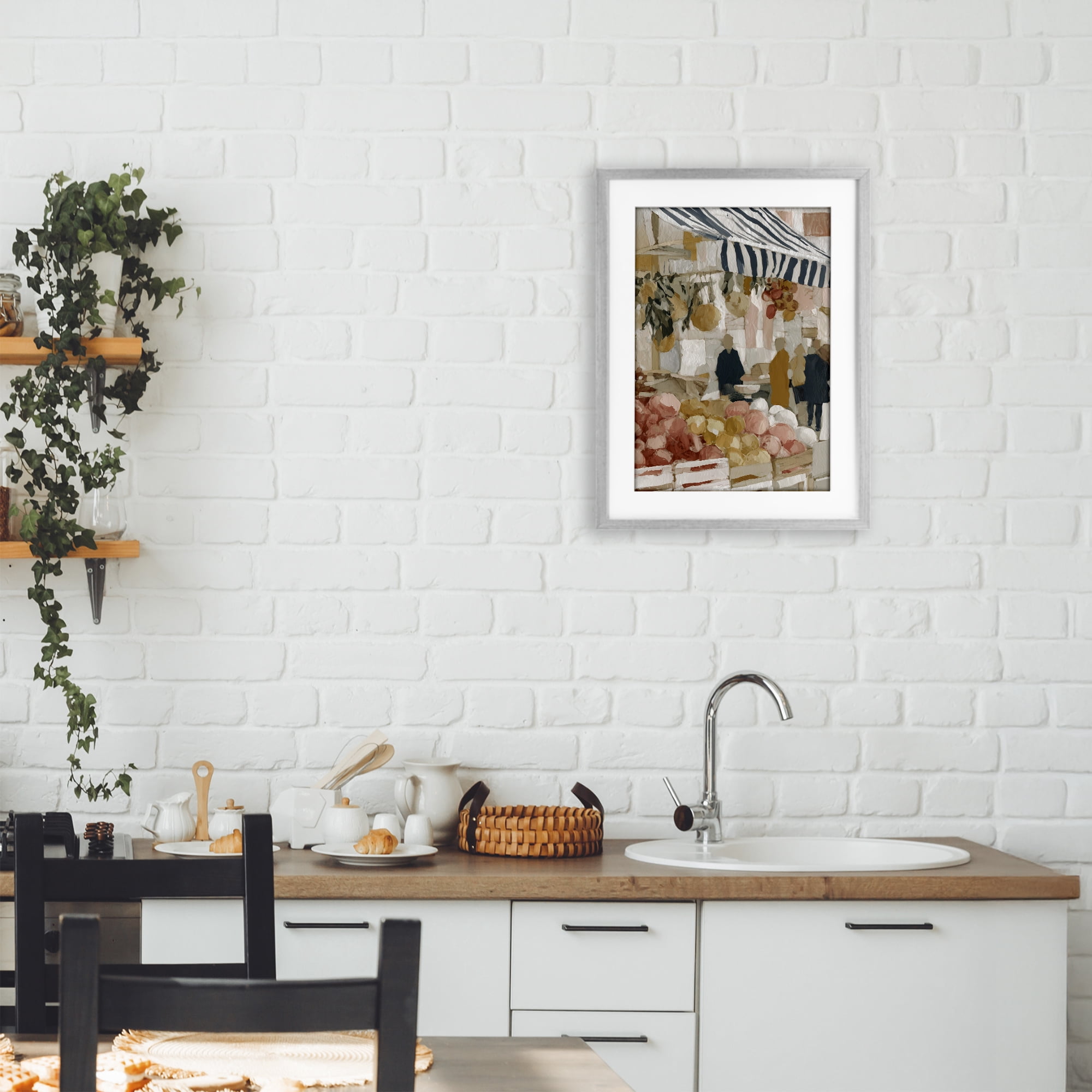 Stupell Industries Market Stall with Fresh Citrus Gray Framed Print Under Glass, design by Chromatic Storm Studio