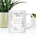 thumbnail image 3 of CTDream Personalized Coffee Mug Gift, Modern Gray Marble Box Heart Olivia & Mason Est. 2022, 1-Pack, Custom Letter Name, Engagement Bridal Shower Christmas Birthday Gift Ideas for Her Bride to Be, 3 of 6