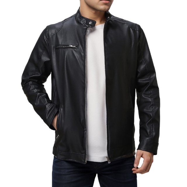 uikmnh Jackets For Men, Men's Clothing Jacket High Grade Motorcycle Riding Jacket Windproof Rain Zipper Round Neck Jacket,Size S