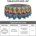 thumbnail image 2 of Mandala Round Tablecloth 60 Inch Waterproof Rustic Colorful Boho Tablecloths Fabric Farmhouse Table Cloth Decorative for Picnic Party Holiday Home Indoor Outdoor, 2 of 5