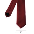 thumbnail image 2 of NYFASHION101 Men's Solid Color 2" Skinny Tie, Burgundy, 2 of 2