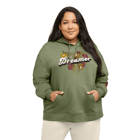 Hanes Originals Womens Fleece Plus Sizes Hoodie