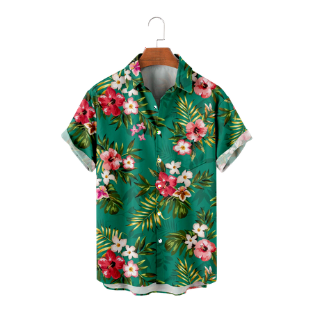 

MLFU Toddler Boys Casual Button-Down Short Sleeve Shirts Regular Printed T-Shirts Retro Clothes for Teen and Adult