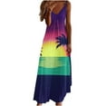 thumbnail image 2 of FcBaudy Camisole Sans Manches Robe Col en V, Robes d'Été pour Femmes, Robes à la Mode Printemps/été Robe Imprimée Dos Nu pour Femmes, 2 of 5