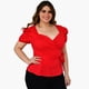 thumbnail image 2 of Blusa peplum en talla extra, modelo 0412 (Rojo) rojo 38 Roman Fashion Blusa extra 0412, 2 of 5