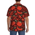 thumbnail image 3 of Lsque Tomatoes And Chili print Men's Cuban Collar Short Sleeve Shirt Summer Beachwear Casual Button Down Fashionable Vacation Leisure Shirt-Medium, 3 of 7