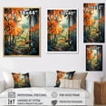 thumbnail image 4 of Designart "Mosaic of Orange Palms A Unique Perspective II" Floral Floater Framed Wall Art Print, 4 of 7