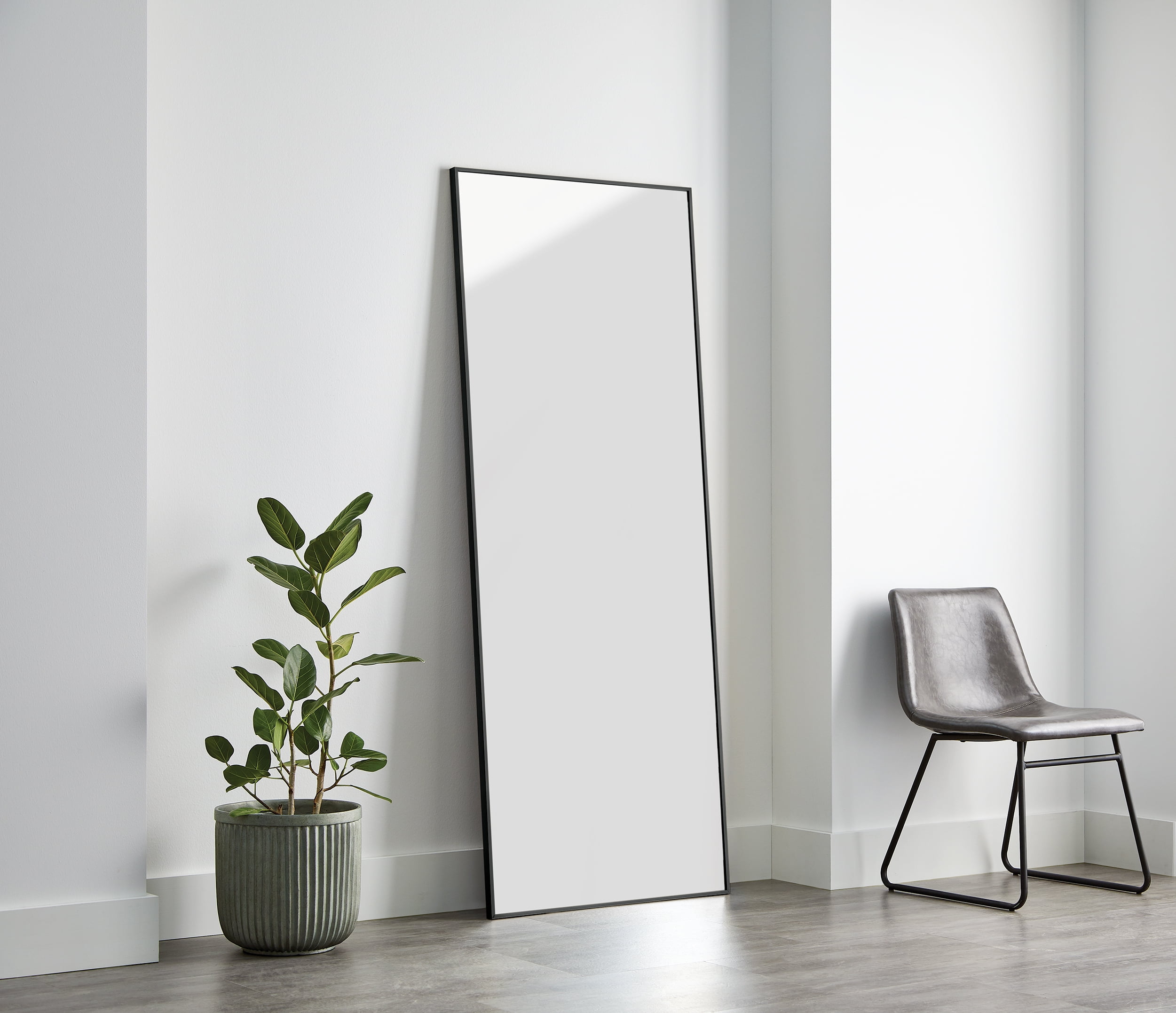Better Homes & Gardens 27 x 70 Black Rectangle Full-Length Floor Mirror
