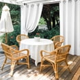thumbnail image 2 of White Outdoor Curtains for Patio Waterproof, Windproof Privacy Curtains with Weighted Bottom, Modern Simple White Backdrop Outside Drapes for Picnic Garage Backyard Cabana 54"x108" 2 Panel, 2 of 8
