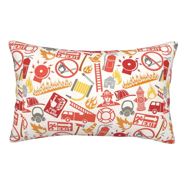 Balery Firefighter Icons Funda de Cojín Estampada, Regalos para Mujeres, Regalos de Amor para Ella, Regalos para Novia o Esposa, Funda de Almohada-20"x30"