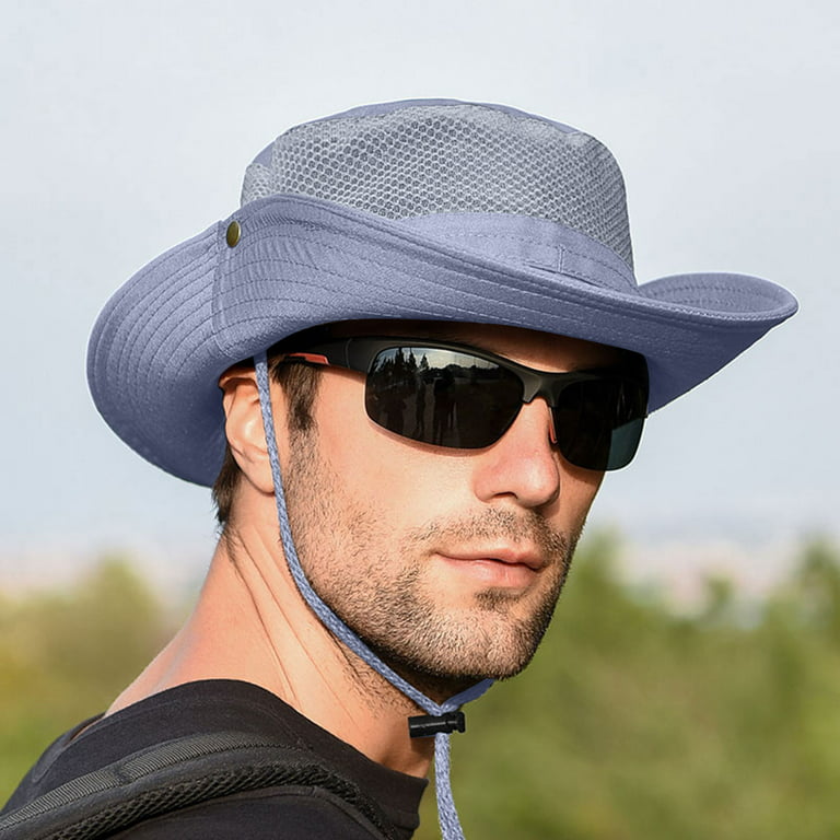 Men'S Uv Protection Wide Sun Hats Cooling Mesh Ponytail Hole Cap Foldable  Hat