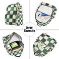 thumbnail image 5 of FORMRS Mini Backpack Purse for Women Quilted Travel Daypack Casual Shoulder Bag, Green and White Plaid Pattern, 5 of 7