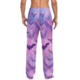 thumbnail image 2 of Men's Sleep Pants Lightweight Pjs Sleepwear Comfortable Lounge Pants Bottom Pants with Pocket Purple and Pink Bats, 2 of 7