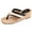 Black, variant on Womens Wedge Flip Flops Boho Beach Woven Straw Leather Patchwork Wide Width Slip on Thong Dress Backless Sandals Comfortable Walking Heels Slippers for Vacation Black Size 9