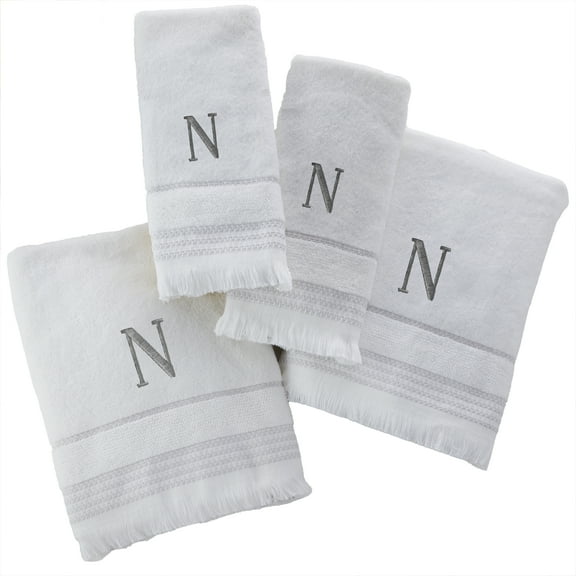 Casual Monogram N 2 Bath & 2 Hand Towel Set