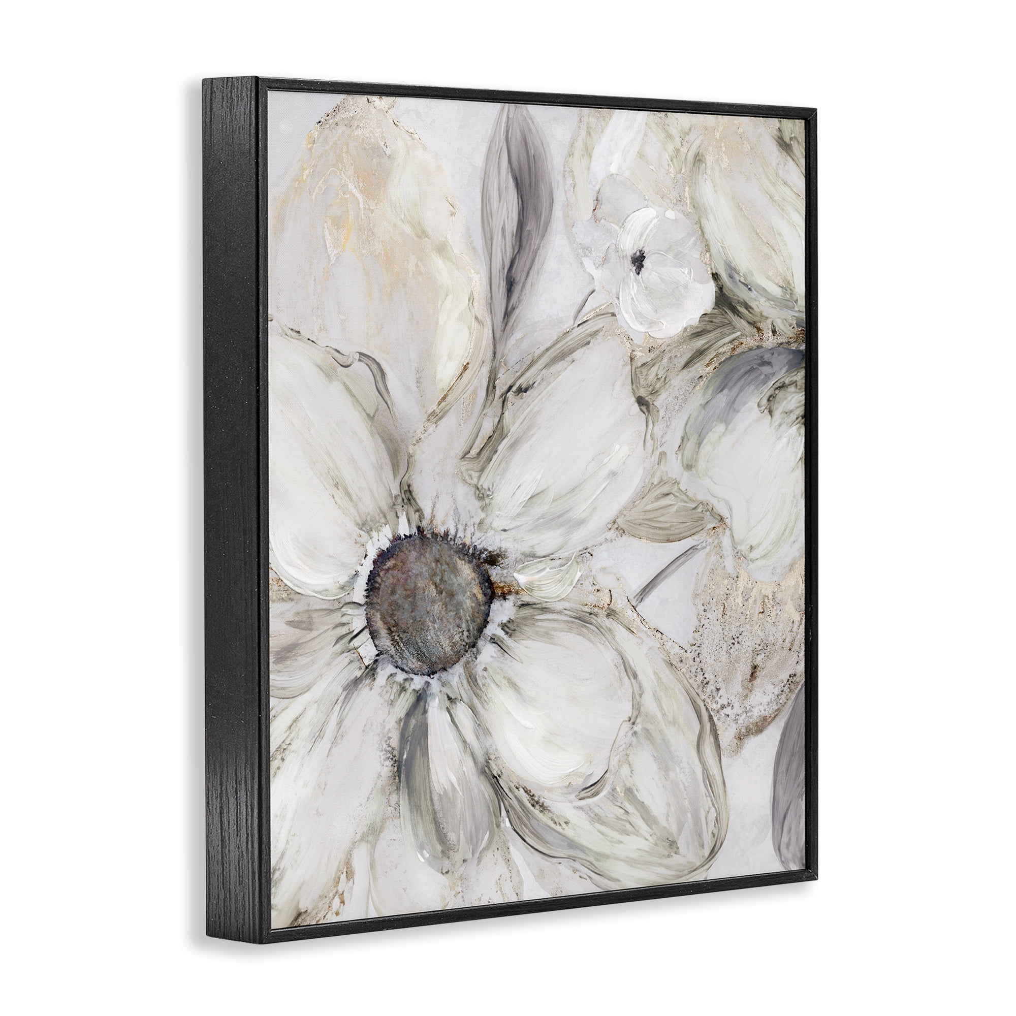 Stupell Industries Neutral Sandstone Blooms Black Framed Giclee Art, design by Carol Robinson