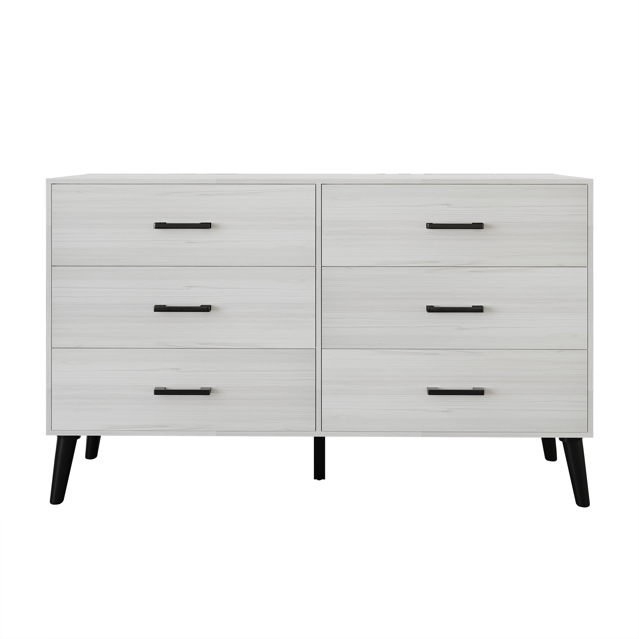 Castle Place Rustic 6 Drawer Wooden Dresser, Light Grey