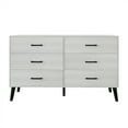 thumbnail image 2 of Castle Place Rustic 6 Drawer Wooden Dresser, Light Grey, 2 of 6