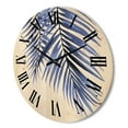 thumbnail image 3 of Designart 'Abstract Blue Palm Leaves Tropical Branches' Traditional Wood Wall Clock, 3 of 5