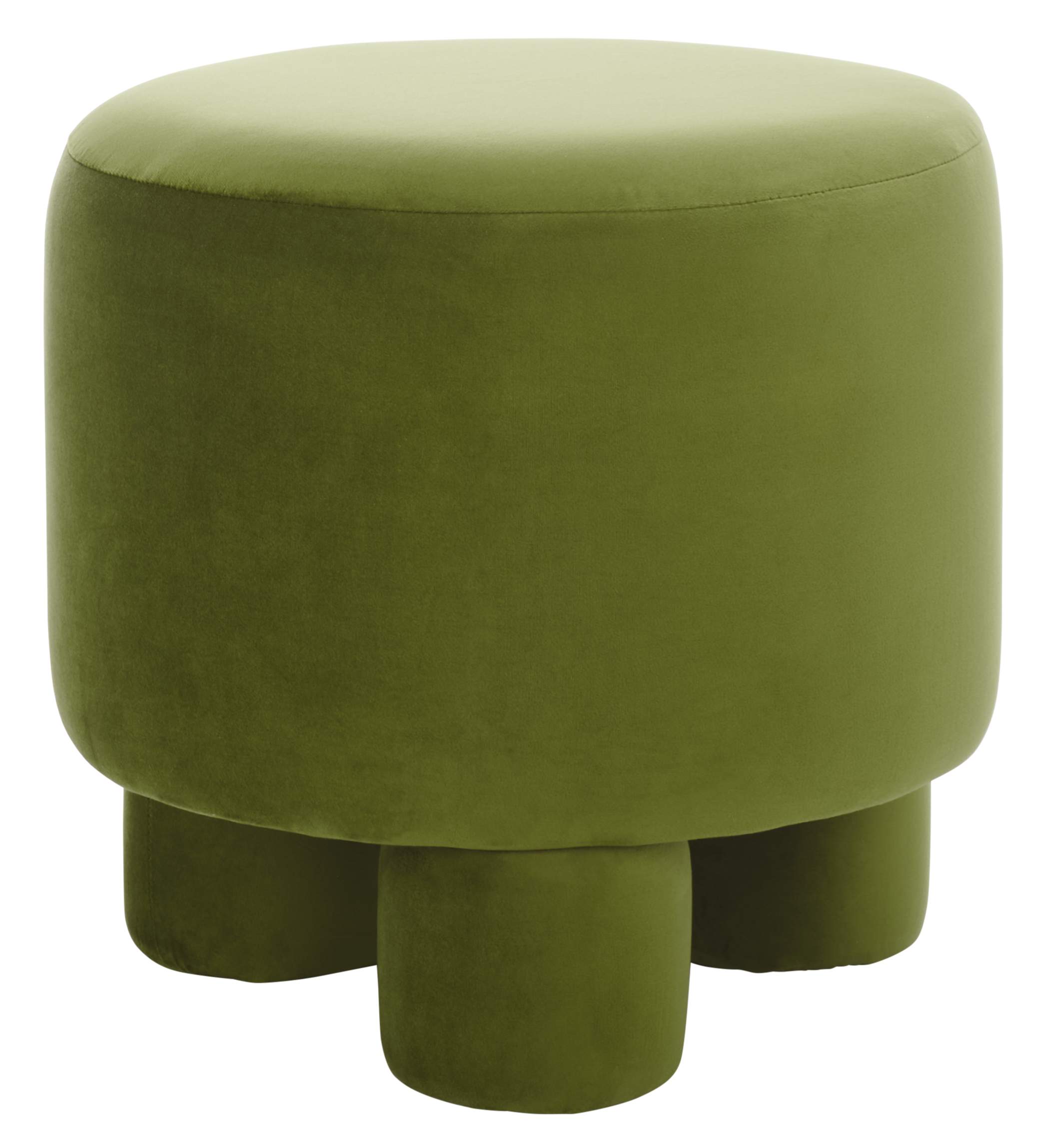 Safavieh Naref Mid-Century Round Ottoman, Olive