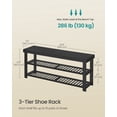 thumbnail image 5 of SONGMICS Shoe Rack Bench, 3-Tier Bamboo Shoe Storage Organizer, Entryway Bench, Holds Up to 286 lb, for Entryway Bathroom Bedroom, Ink Black, 5 of 5