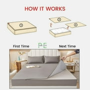 Zip On Fitted Sheet Queen Size(60X80) - Includes 1 Fitted Base + 2 Zip Sheet - Easy to Change, Won’t Pop Off Twin Sheet - Soft 600 TC Cotton Fitted Sheet- Upto 16” Deep Pocket Beige Color