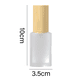 thumbnail image 2 of 2 botellas de bomba de loción de vidrio esmerilado con cubierta de veta de madera, envases de cosméticos vacíos rellenables, botellas dispensadoras de bomba de maquillaje de viaje para, 2 of 5