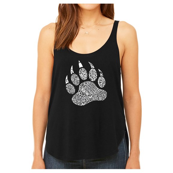 LA Pop Art Women's Premium Word Art Flowy Tank Top - Types of Bears