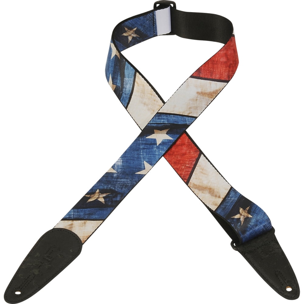 Levy's MDP 2" Polyester Distressed Flag Guitar/Bass Strap USA