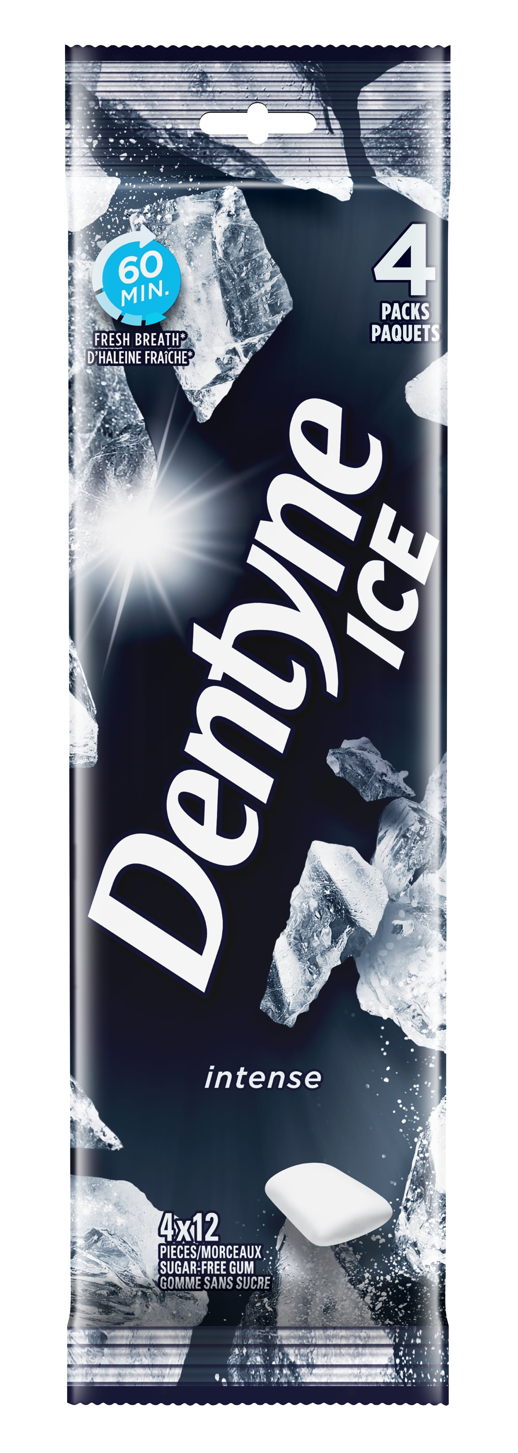 Dentyne Ice, Intense Sugarfree Gum - Pack of 4 (48 Pieces), 4 Pack (12 pcs ea), 48ct