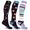 Purple/Pink/Black, variant on Extreme Fit Knee High Women's Compression Socks -Medical Designs, 3 Pack