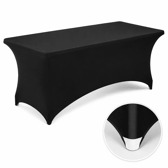 Spandex Fitted Stretch Table Cover for 6 ft or 4ft or 8ft Folding Table,Rectangular Cocktail Tablecloth,Perfect for Party or Banquet