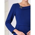 thumbnail image 4 of DARING DIVA Sheath Dress Asymmetrical Neckline Pencil Dress S Royal Blue, 4 of 6