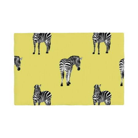 

Placemats Set of 4 Cute african zebra green Heat Resistant Non - Slip Place mats Waterproof table mat for Kitchen Dining-4片装