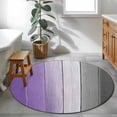 thumbnail image 3 of Round Rugs 3Ft, Purple Gray Ombre Round Area Rug Washable Indoor Throw Carpet, Vintage Country Wooden Small Non Slip Circle Rug for Bedroom Living Room Home Decor Aesthetic, 3 of 8