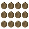 thumbnail image 5 of Btomtd 12pcs 3.15"/8cm Flocked Velvet Christmas Balls, Soft Touch Xmas Tree Ornaments, Plastic Hanging Ball Decor in Assorted Colors Christmas Ornaments Set, Brown, 5 of 7